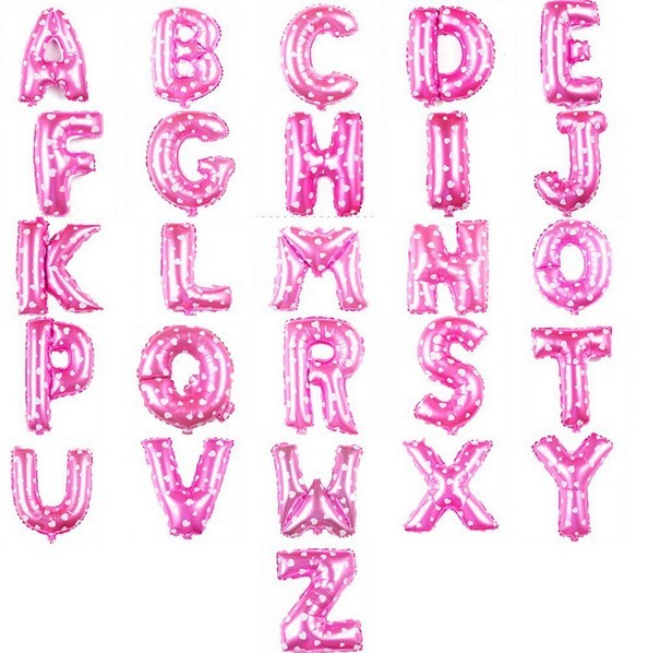 pink mylar letter balloons