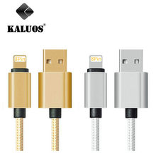 KALUOS 25cm 100cm Metal Fast Charging Mobile Phone Charger Cable For iPad 4 Air 2 iPhone 5 5s 6 6s SE USB Data Sync Charge Wire