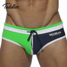 Mens Sexy Swimwear Brand Nylon Swimsuit Swimming Briefs Low Waist Fashion Men Swim Bikini Gay Penis Pouch WJ Surf Boardshorts