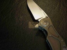 Carson Exorcist Folding knife TC4 Titanium handle M390 blade 61 5HRC ball bearing washer Survival Outdoor