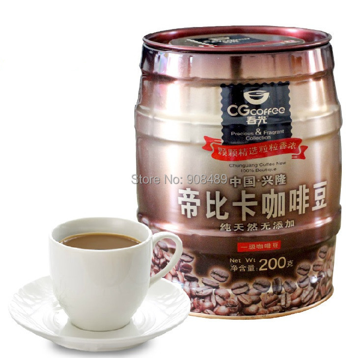 A coffee beans 200g Charcoal Coffee Natural without added food Growing at an altitude of 1500