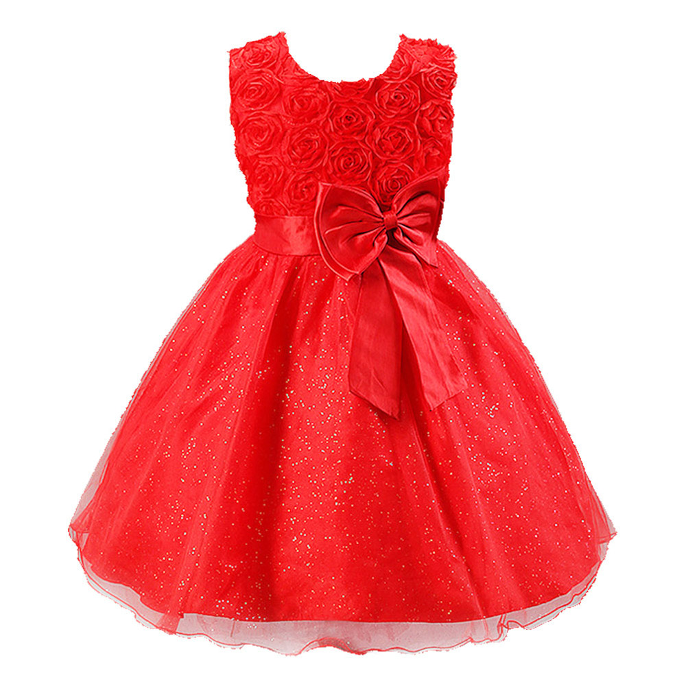 Красное нарядное платье для девочки