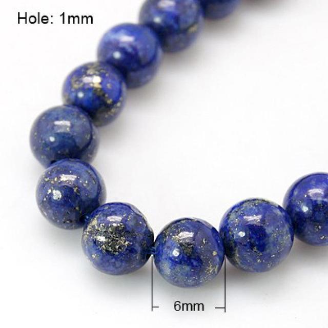 160 unids/5 strands Bisutería Naturales Lapis Lazuli Beads Strands 6mm Azul ronda cuentas de