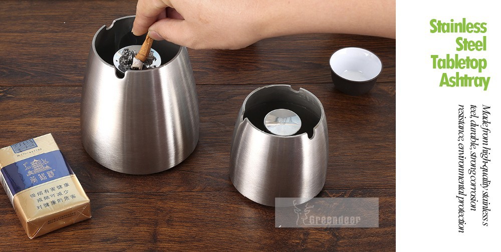 Cone Shape Smokeless Cigarette Ash Container Portable Ashtray Stainless Steel Tabletop Cigarette Ashtray Taper Ashtray Cigarette Smoking Smoke Ash Tray-J13276L-Banner