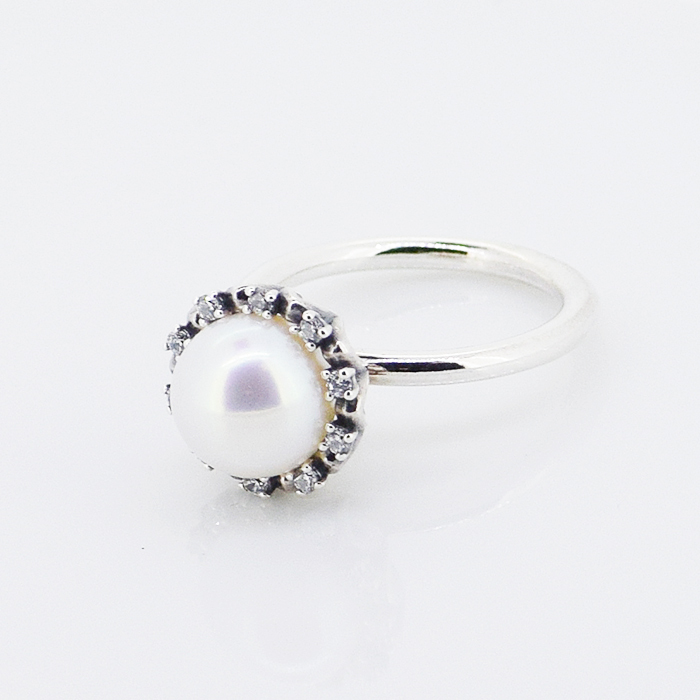 Pearl drop engagement rings