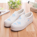 Quality New Womens Flats Summer 2016 Breathable Hand Painted Women Loafers Thick Heel Canvas Espadrilles Ladies