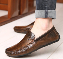 Good quality Spring Male Moccasins 2015 Male Fashion Casual Genuine Leather Flat Shoes Male Driving Shoes Brown Gray Sapato 8