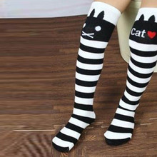 New Cotton Knee High Socks Children In tube Socks Striped knee girls Straight Colorful Socks