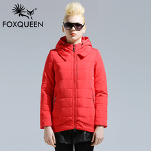Fox queen 2016 New Arrive Ladies Long Design Coat Women Spring Cotton Padded Thin Slim Coat