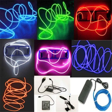 5M Flexible Neon LED Light Glow EL Wire String Strip Rope Tube Car Dance Party&Controller Decorative Strip Lights n687-A
