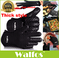 WALFOS food grade 1 piece Heat Resistant Silicone rubber BBQ Grill Glove for cooking oven Glove