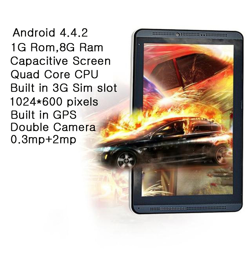 7 inch 3G Phone Call Android Tablet pc 3G R Quad Core MTK8382 HD Screen GPS