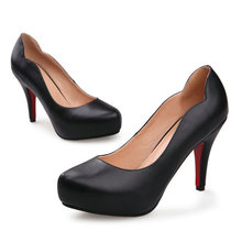 2015 latest design fashion ladies genuine leather platform pumps red bottom heels size 33-40