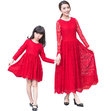Summer Women Girls Dress Family Clothes for Mommy me Mother and Daughter Matching Dresses Lace Crochet Mom Daughter Dresses
