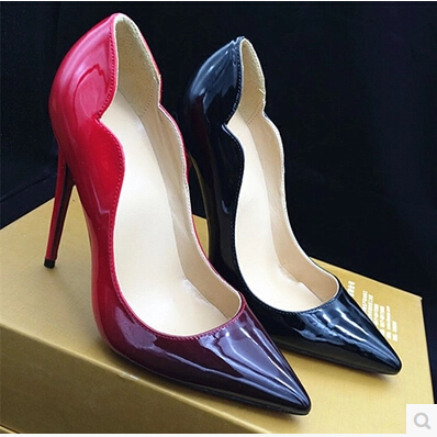 12CM Plus Size 44 2016 New Women Shoes Red Bottom High Heels Women ...
