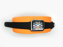 Wholesale 5pcs lot Black Orange Leather Portable Desktop Phone Watch Stand Holder Charging Dock Station for