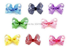 20 PCS 3.5″ Boutique Gingham Chunky Bow Clip headwear girl Mixed in 10 color