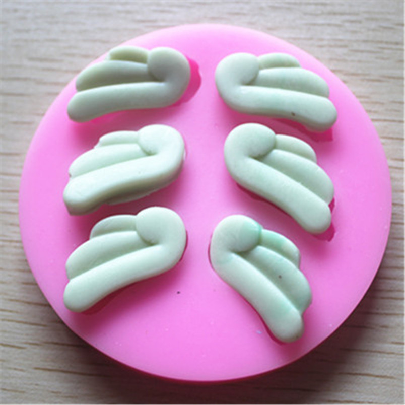 Silicone 3D Cake Moulds Angel Wings Fondant Mold Cookware Dining Bar chocolate sugar craft moule baking molds WHOLESALE