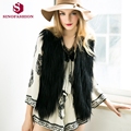 Sinofashion 2016 New Faux Fur waistcoat loose shawl vest Women Short Sleeveless Jackets