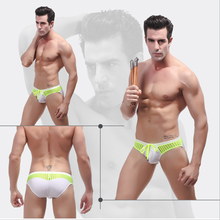 No discount Sexy and Comfortable Swimwear men colorful patchwork swimming trunks nylon low waist men