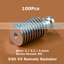 100Pcs E3DV5 Extruder Remote Radiator For E3D V5 All-Metal Long Distance Heat Sink Pipe For 1.75mm 3mm Feeding For 3D Printer