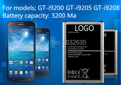 Free shipping Mobile Phone Batteries GT i9200 GT i9205 GT i9208 3200 mAh New and original