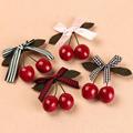 New Fashion Lovely Red Cherry Bow Hair Clip Women Girls Headwear Hairpin Headdress Accessories