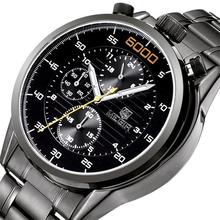 Stainless Steel Quartz Watches Water Resistant Multi Functional Small Dial Working Men Watches 2015 Montre