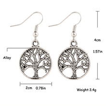 2015 New Jewelry Bohemian Earrings Pierced Earrings Alloy Tree of life E224