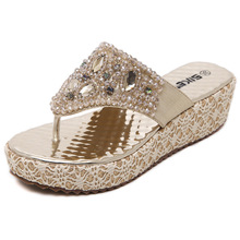 2015 New Fashion Hot sale Summer wedges sandals women platform shoes lace belt bow flat open toe high-heeled shoes