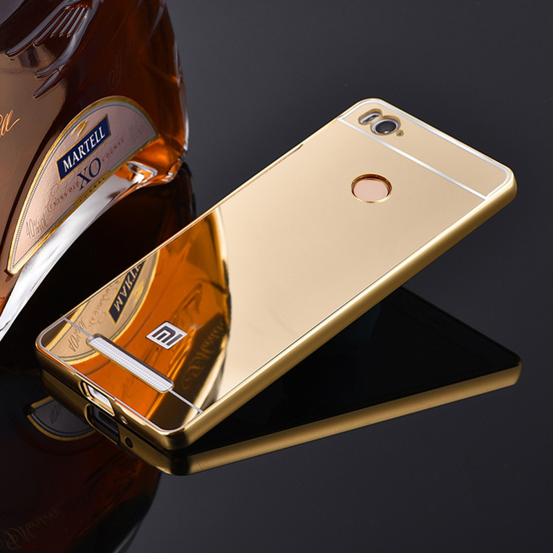 Для Xiaomi Redmi 3 Pro/3 s Зеркало Обложка Чехол & Алюминий металлический Каркас Набор Горячий Телефон Сумка Случаи Coque Для Redmi3 Pro xiomi 3 s