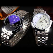 Fashion Full Steel Black White Dial Wrist watch watches Business Elegant Quartz Watches for Men Male Women Ladies with Calendar