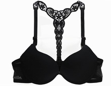 Fashion Women Bra Front Closure Sexy Lace Racer Back Smooth Surface Push Up Underwear Lingerie Sujetador