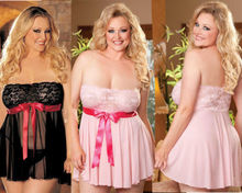 PLUS SIZE Sexy Women Lace Lingerie Nightwear Sleepwear Babydoll Teddy Mini Dress 2XL-4XL
