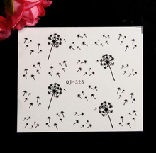 2 Sheet Fashion Beauty Dandelion Nail Art Nail Stickers Nail Decals Tags Water Transfer DIY Decorations