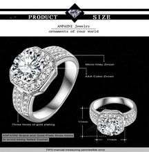 Fashion Jewelry Queen Rings 18K Gold Platinum Plated Micro Pave Clear AAA Cubic Zircon Classic Ring