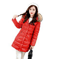2016 New Winter Down Jacket Parka Women Faux fur Collar Hooded Duck Down Coat Slim Big