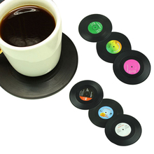 6 Pcs/ set New Arrival Home Table Cup Mat Creative Decor Coffee Drink Placemat Spinning Retro Vinyl CD Record Drinks Coasters