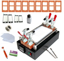 Free shipping mobile phone built-in vacuum glass LCD screen separator up to 7 inches + mold + UV glue + line + clean cloth