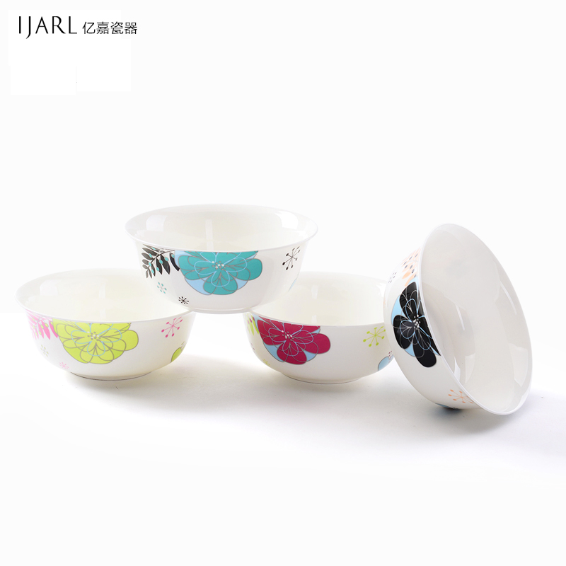 Ijarl Ka billion high-grade ceramic rice bowl bowl set large bowl bowl couple 4 pack Oriental heart