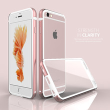 Роскошные прозрачный PC + металл чехол для Iphone 6 S / 6 S плюс жесткий чехол силиконовые кадр защитная крышка для Iphone6 6 S 4.7 5.5