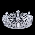 Fashion Elegant Austrian Crystal Crown Wedding Tiara 2 16 High Bridal Crown Clear Rhinestone Pageant Party