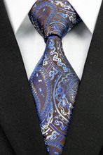 NT0292 Royal Brown Paisley Man s Classic Business Wedding Party Tie Fashion Luxury Jacquard Woven Silk