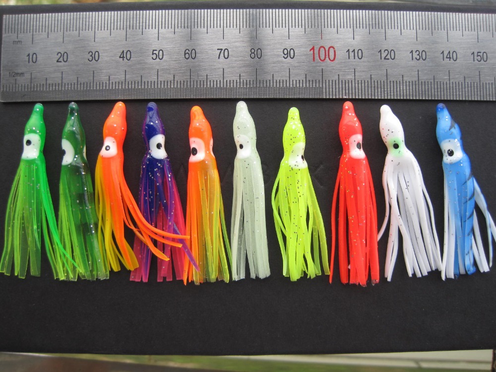 20pcs * fishing soft octopus lure squid jigs big game bait skirt 5cm free of shipping