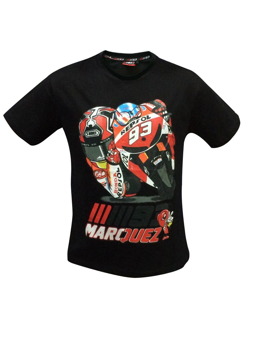 Marc-Marquez-93-Moto-Gp-2015-T-Shirt-Basic-Tee-Black-Motorcycle-Motocross-casual-T-shirt