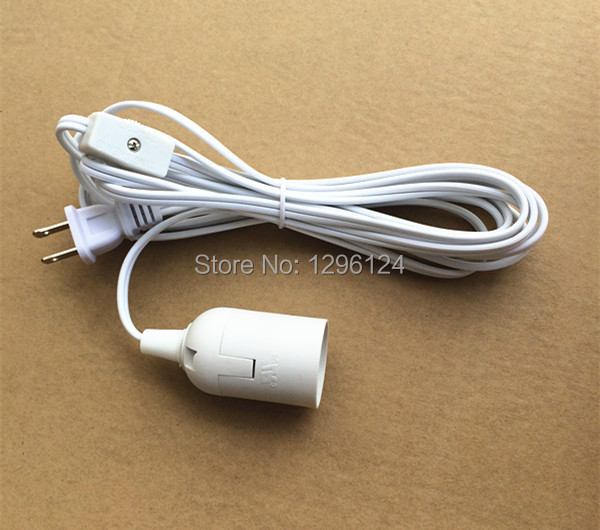 5 pcs / lot UL E26 Light Bulb Socket to AC Wall Outlet Plug Adapter Gear Switch, 3.5M Cord-in ...