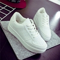 New 2016 fashion spring summer breathable women casual shoes female white single shoes lace up round