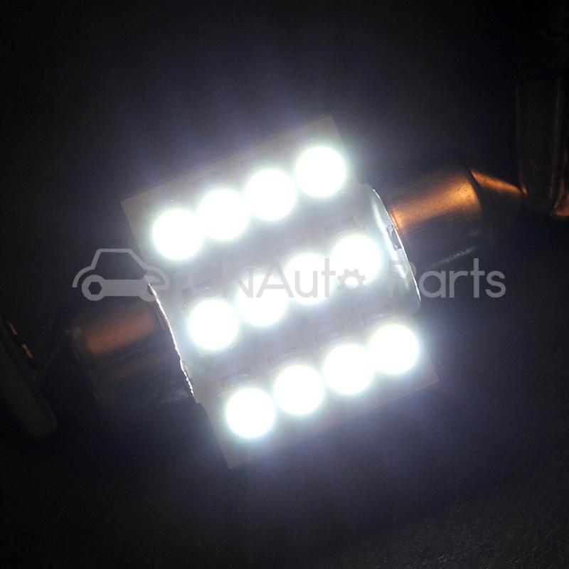 Atshark 4x 31mm 12 LED 3528 SMD Festoon Dome Light LED White DC 12V