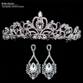 Tiaras and Earrings Crowns Wedding Sets Bride Hair Accessories