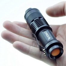cree q5 led flashlight 7W high power mini zoomable 3 modes waterproof glare torch 14500 AA